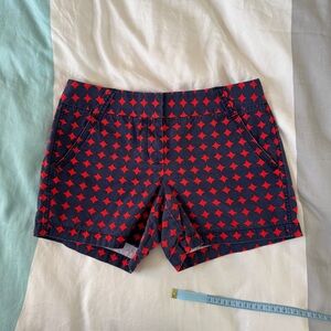 J. Crew Red Navy Circle Stretch Chino Short sz 6